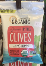 Load image into Gallery viewer, Olives, Green, Pitted, with Herbs, Mediterranean Organic, 5 oz
