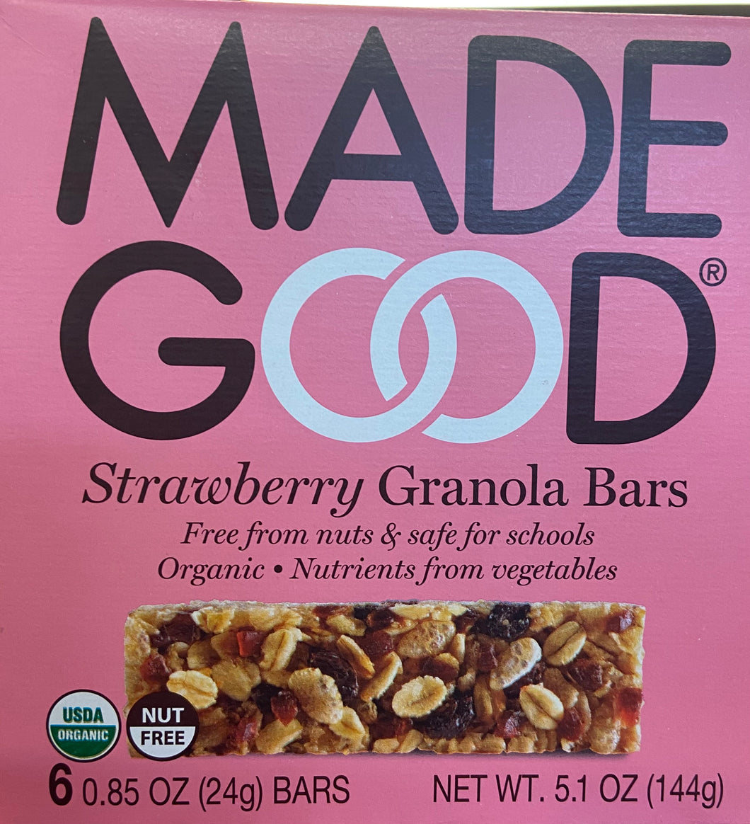Granola Bars, Strawberry, Made Good, Organic, GF