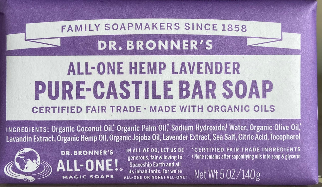 Bar Soap, Organic Hemp Lavender Castile, Dr. Bronner's