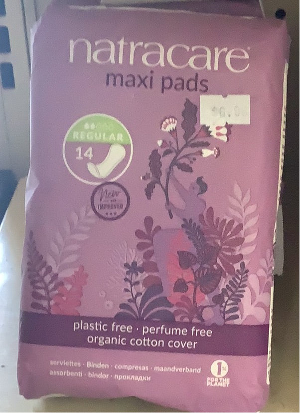 Maxi Pads, Organic Cotton, Natracare 14pk