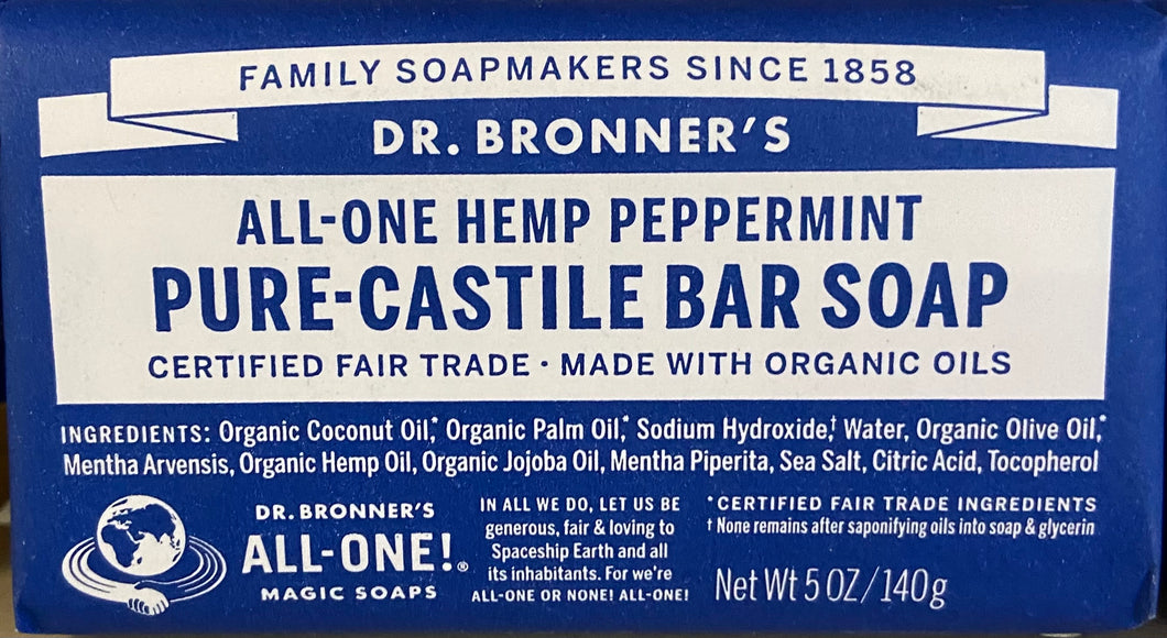 Bar Soap, Peppermint, Hemp, Castile, Dr. Bronner's