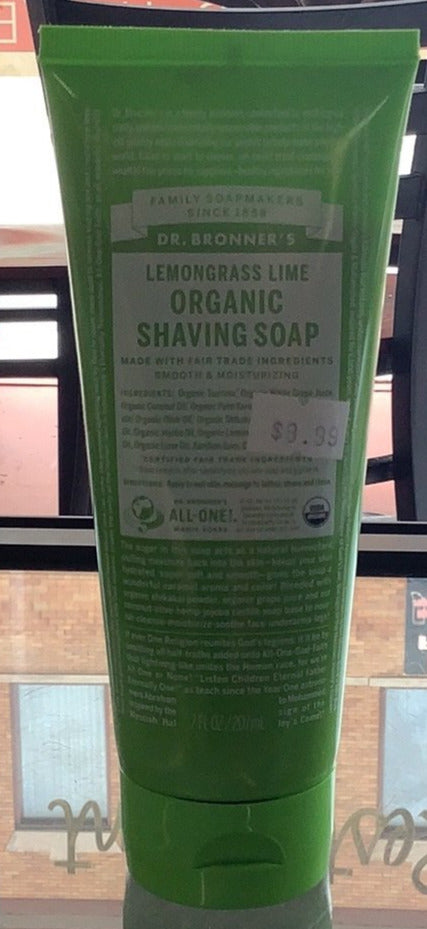 Shave Gel, Dr. Bronner’s Lemongrass Lime, Shaving Soap
