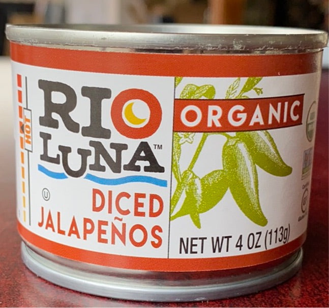 Peppers, Diced Jalapenos, Hot Organic, Rio Luna
