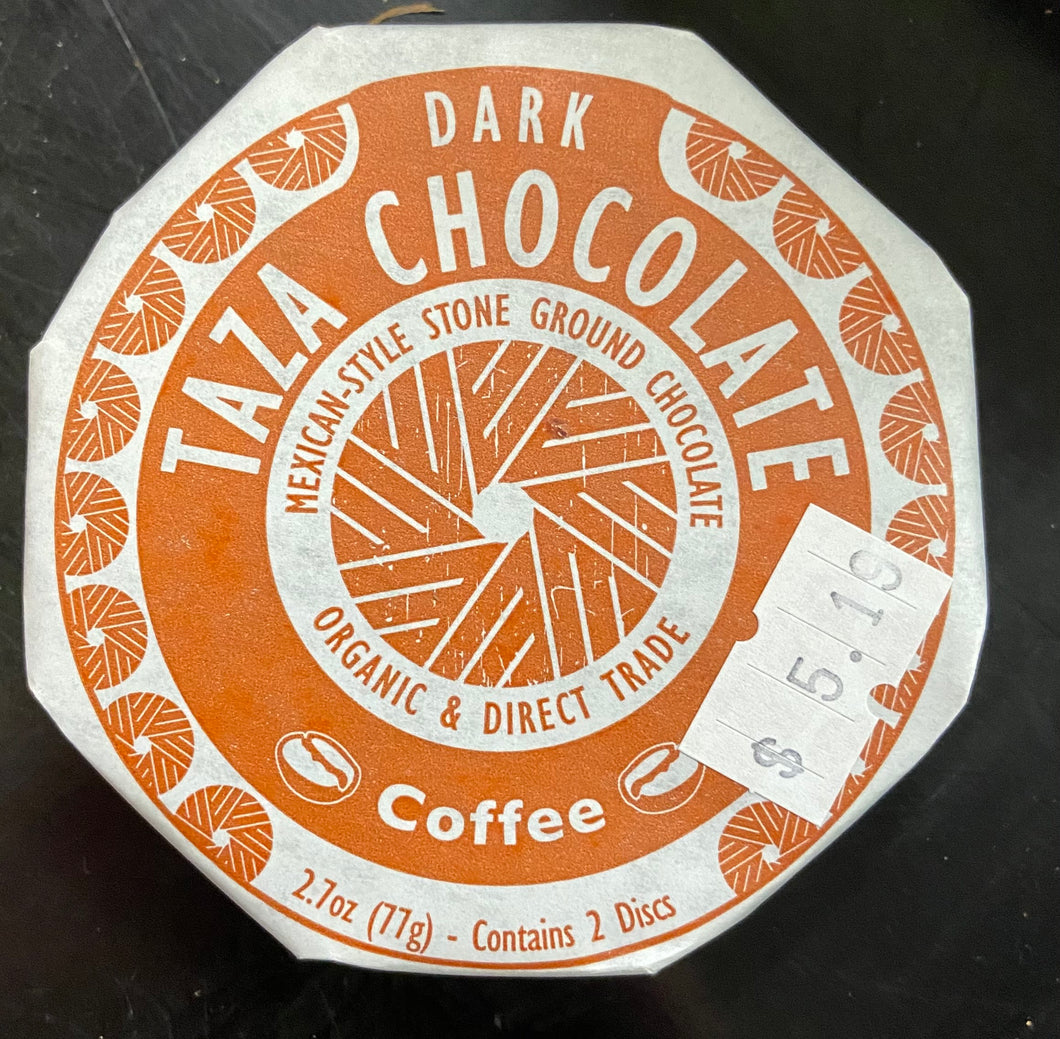 Chocolate Disc, Dark Mexicano Coffee, Organic, Taza