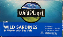 Load image into Gallery viewer, Sardines, Wild Caught in Spring Water, Wild Planet
