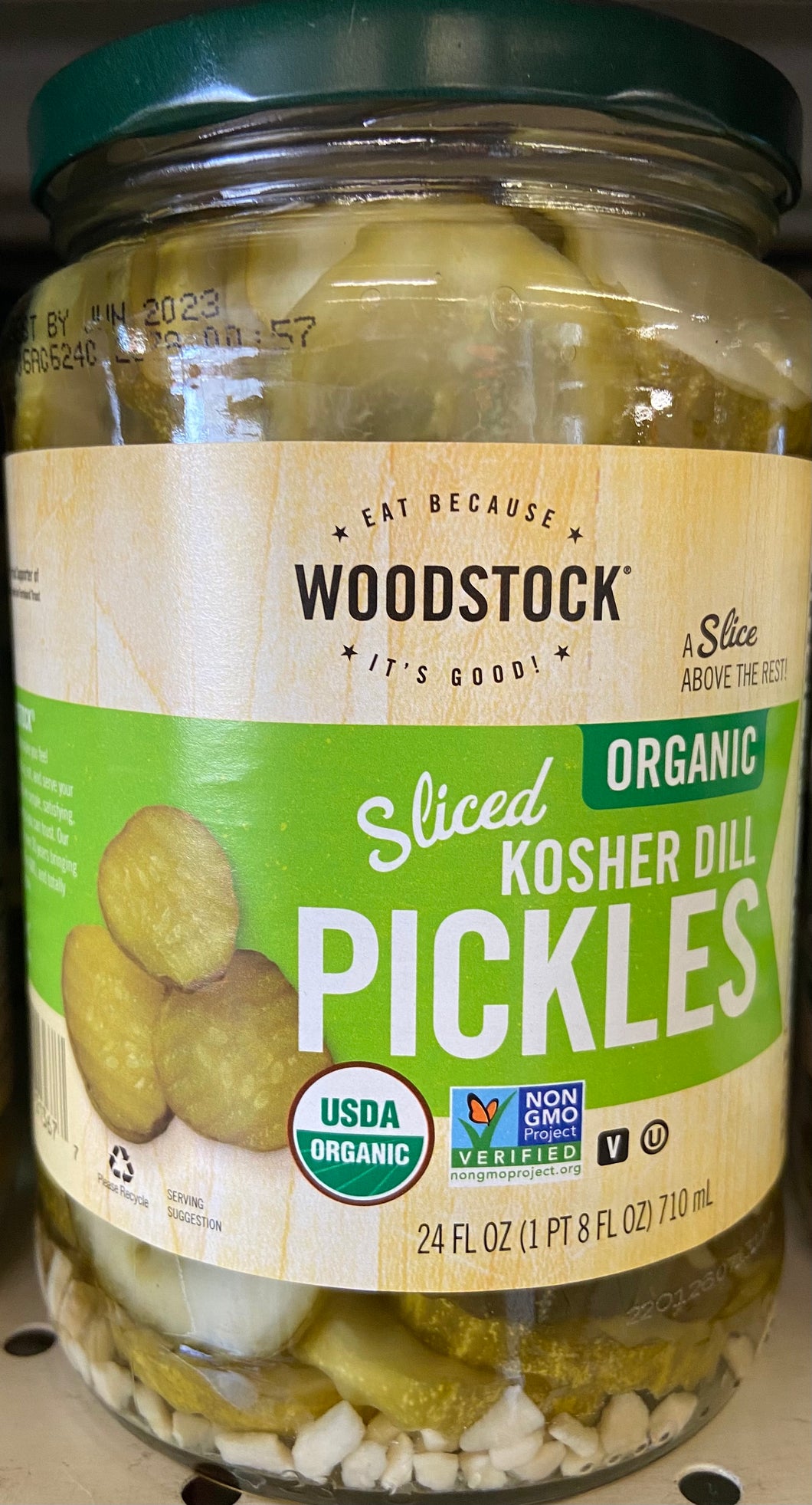 Pickles, Kosher Dill Slices, Woodstock Organic