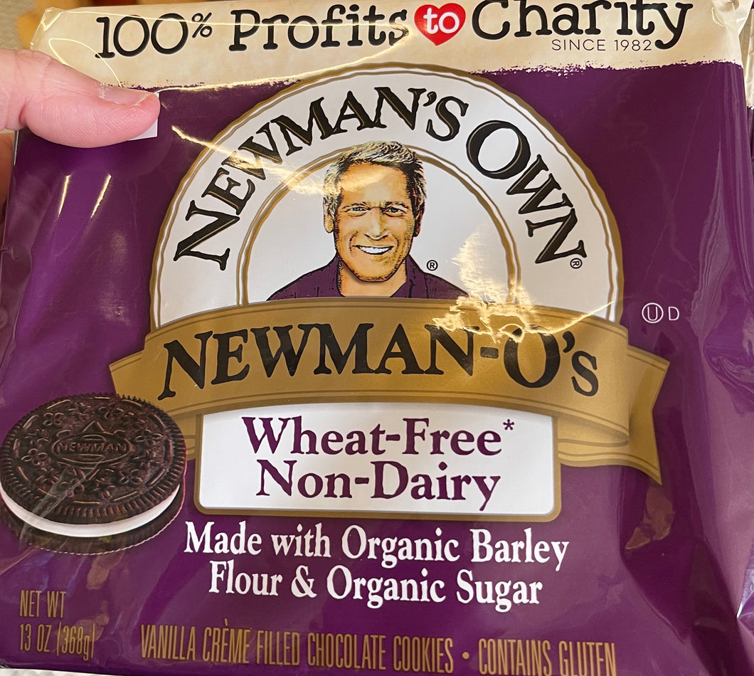 Cookies, Wheat-Free Dairy-Free Creme Filled Chocolate Cookies, Newman's Own Organics (purple bag)