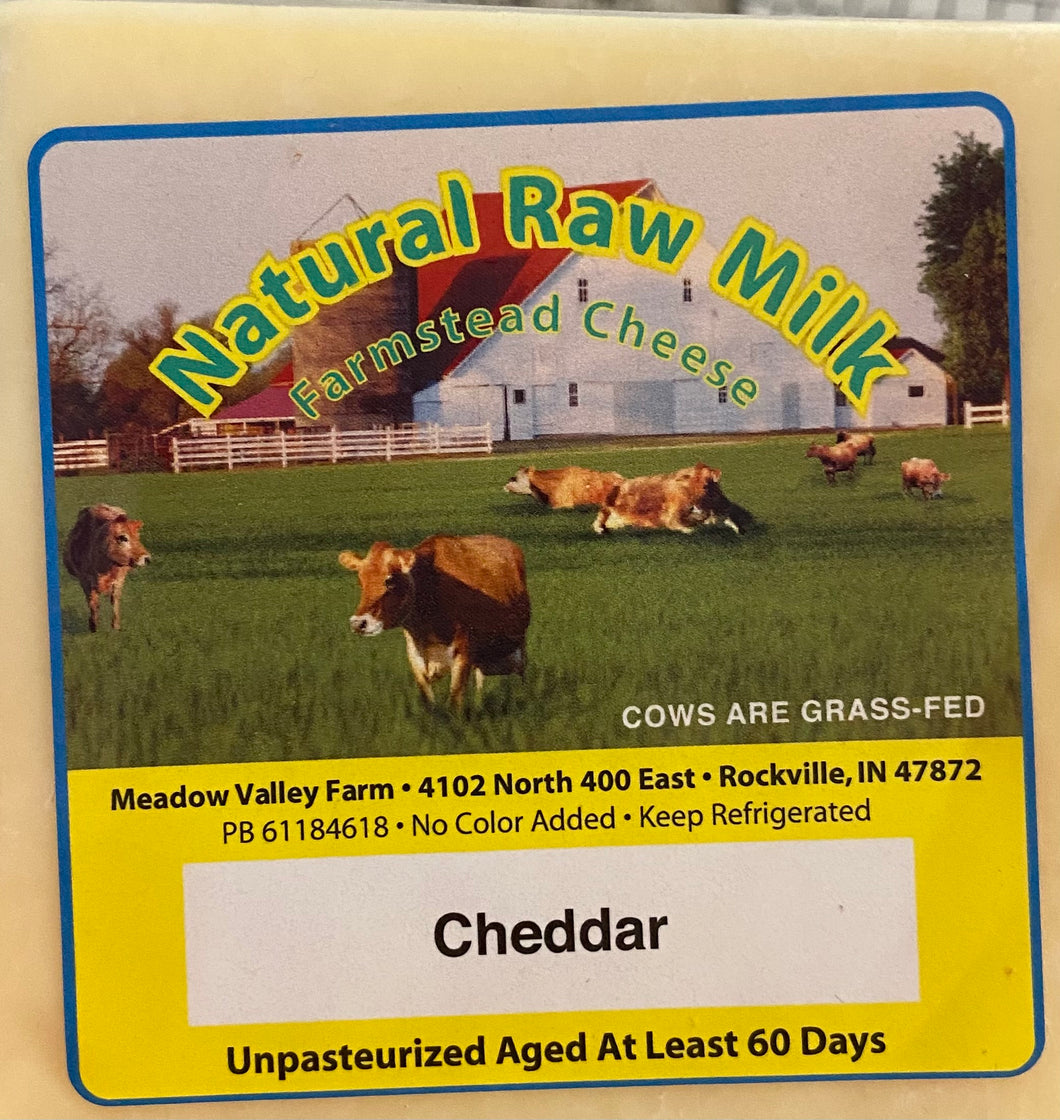 Cheddar Cheese, Meadow Valley Farm, Grass Fed Cows