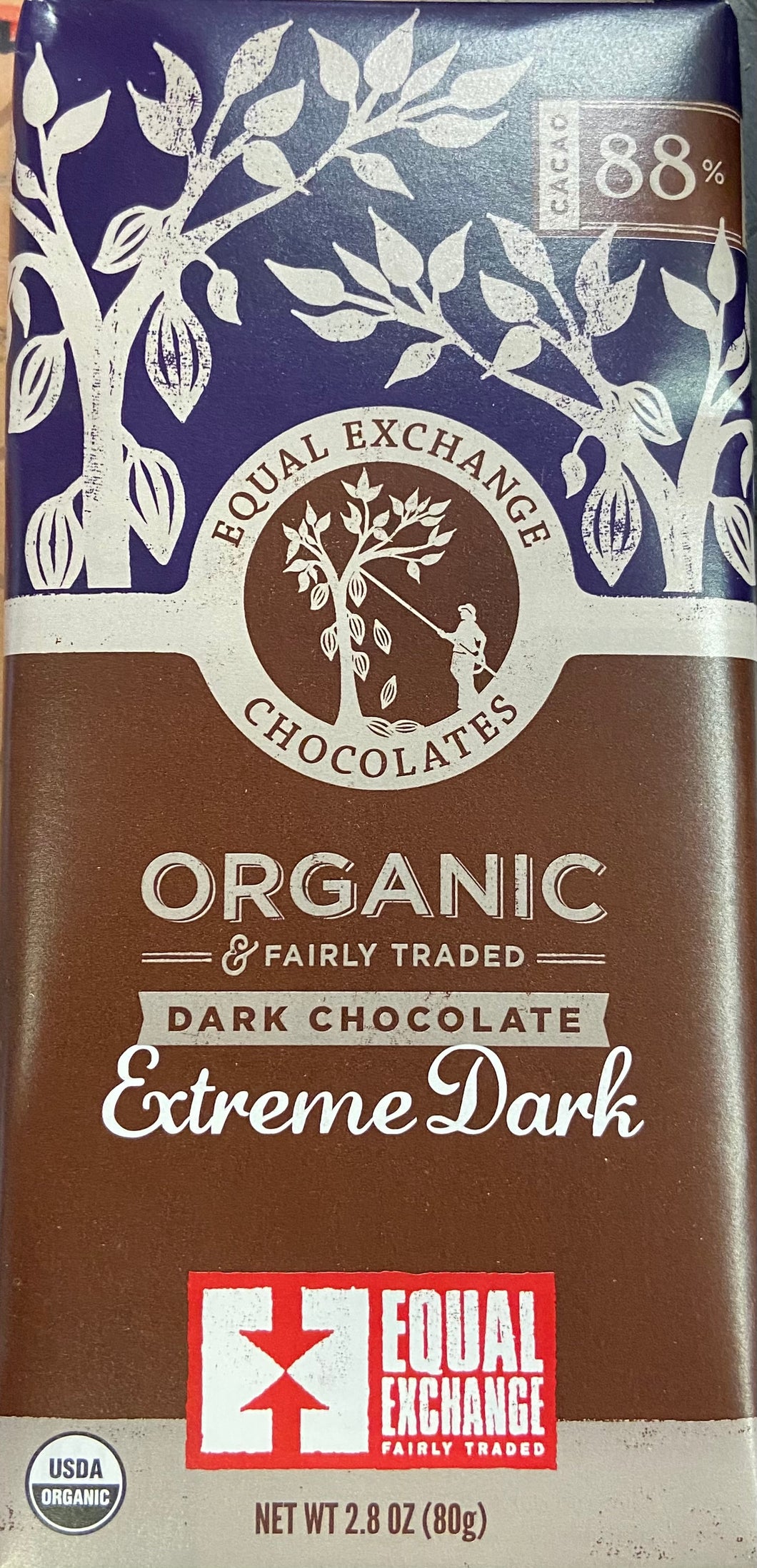Chocolate Bar, Dark Extreme Dark, Organic 88% Cacao, Equal Exchange