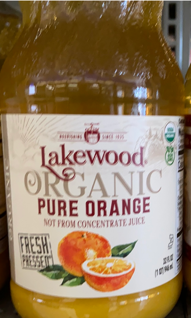 Juice, Orange, Lakewood, Organic, Pure, 32 oz