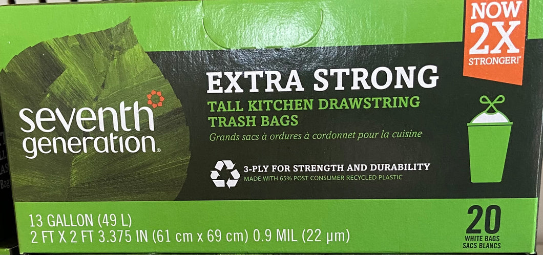 Trash Bags, Extra Strong, 20 Count, Seventh Generation