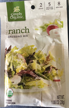 Load image into Gallery viewer, Ranch Dressing Mix, Simply organic vegetarian, gluten free
