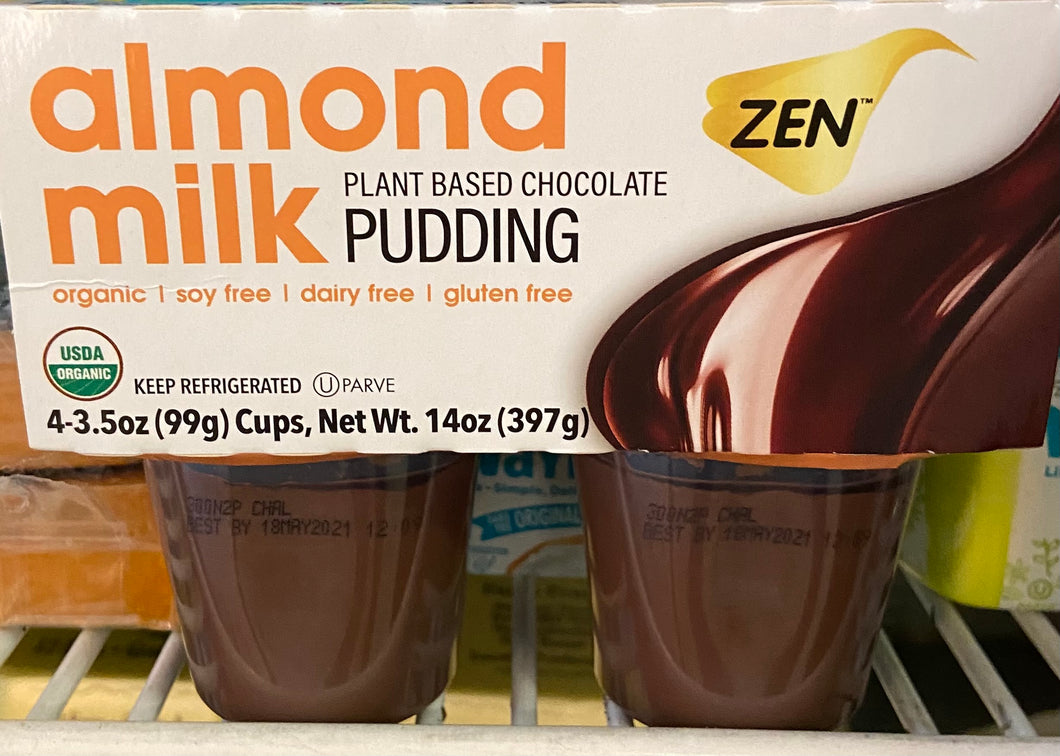 Pudding Cups,  Chocolate, Dairy Free, Organic, Almond Milk, Zen