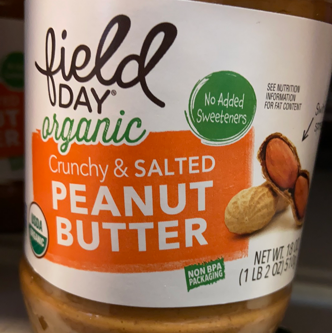Peanut Butter, Crunchy and Salted, Field Day, Organic