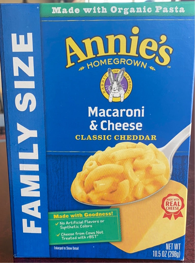 Macaroni & Cheese, Annie’s, Classic Cheddar, Family Size