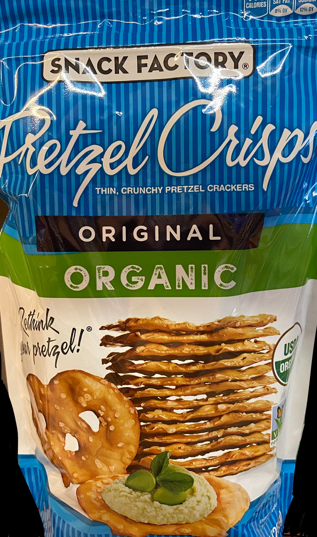 Pretzel Crisp, Organic Original, Snack Factory