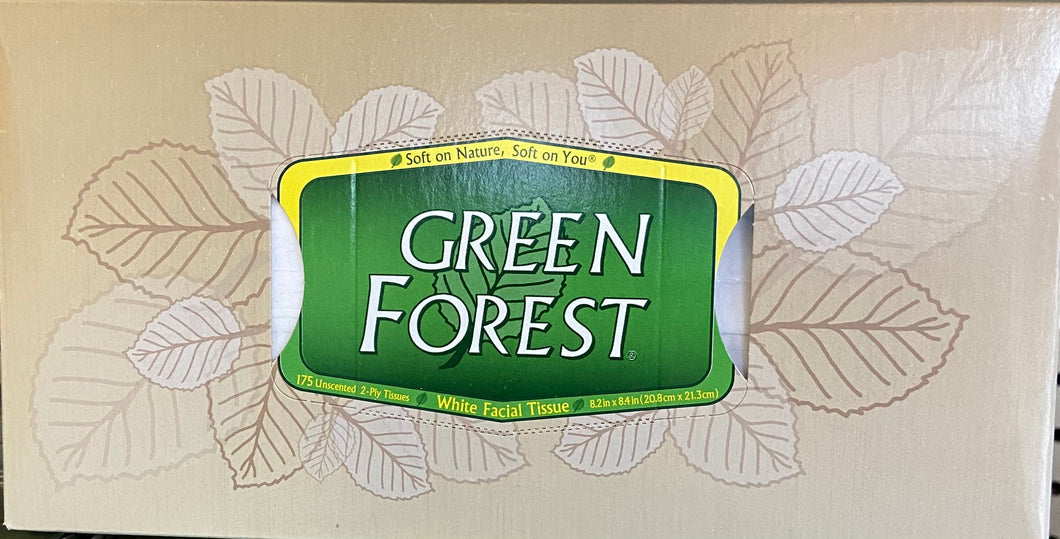 Facial Tissue, Recycled Paper, Green Forest