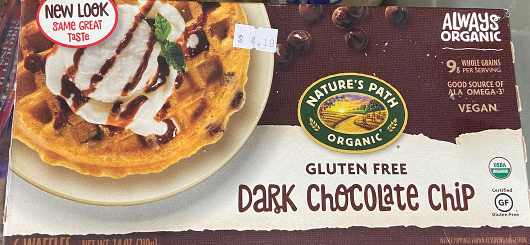 Frozen Waffles, Dark Chocolate Chip, Organic Gluten Free, Nature's Path
