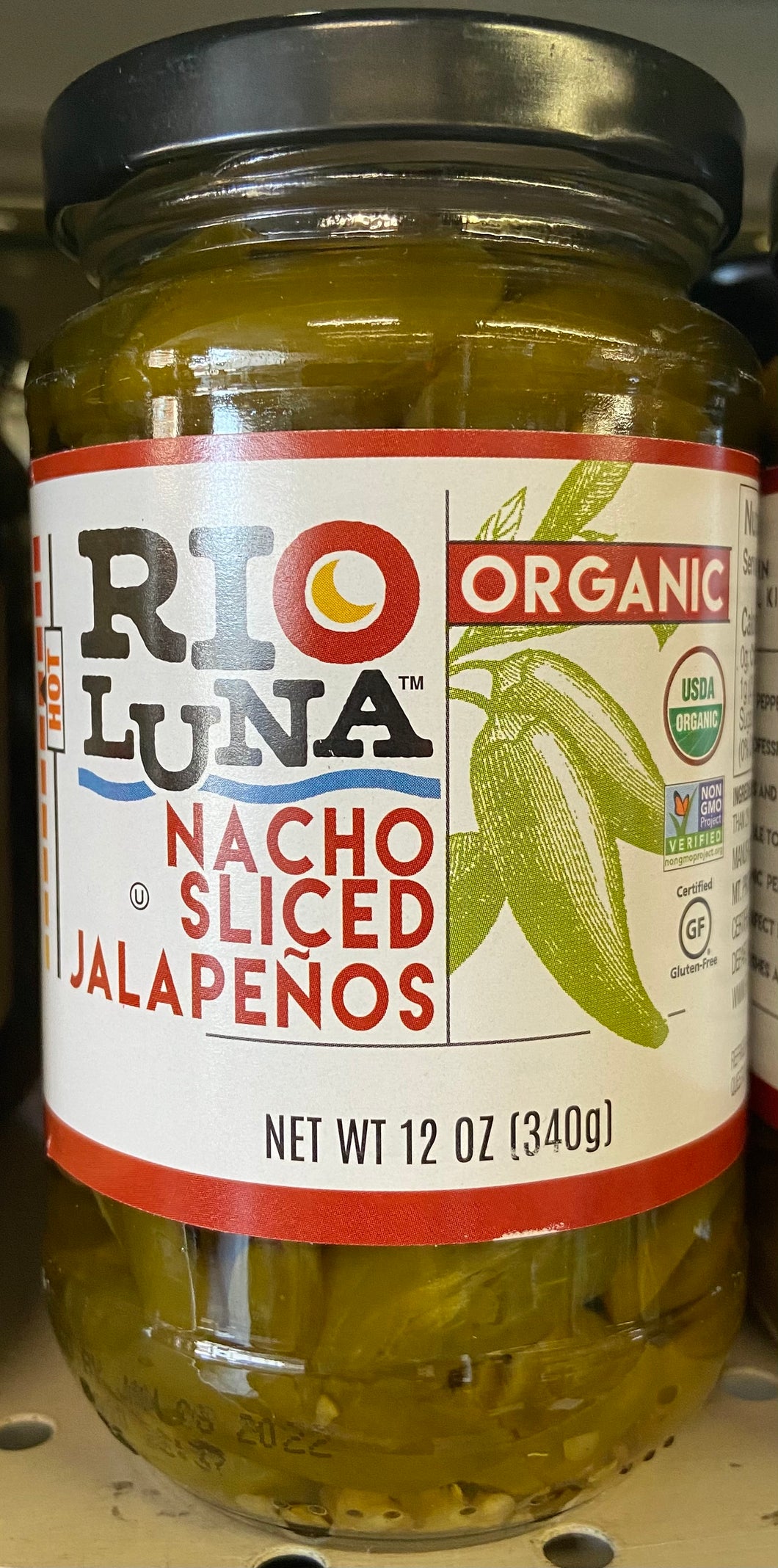 Peppers, Nacho Sliced Jalapenos, Hot Organic, Rio Luna