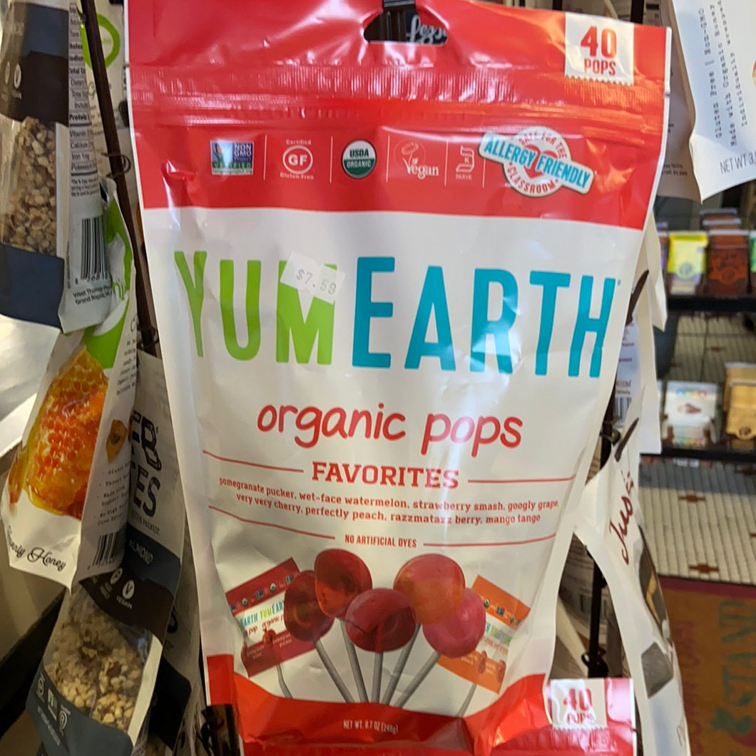 Candy, Organic Pops, YumEarth Organics (suckers)