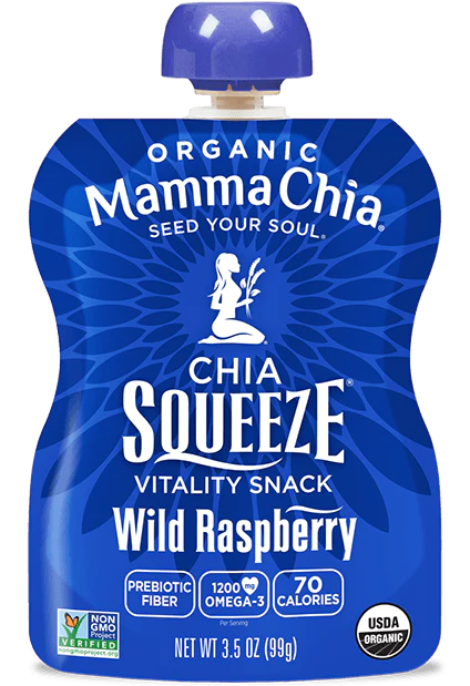 Snack, Wild Raspberry Organic Chia Squeeze, Mamma Chia, 3.5oz